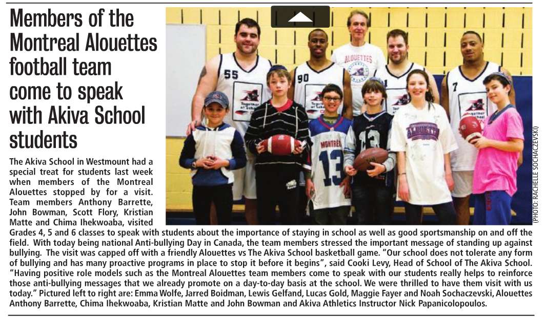 Akiva and the Alouettes in the Montreal Suburban