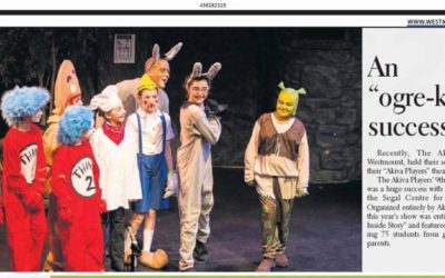 Akiva Players – Shrek – The Inside Story in the Westmount Examiner