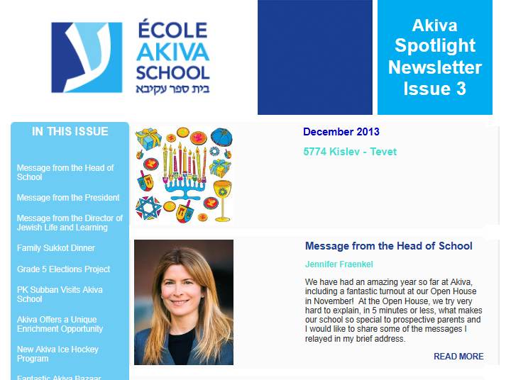 Akiva Digital Newsletter – December 2013